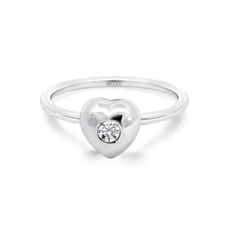 Solitaire Ring 0.08ct Heart