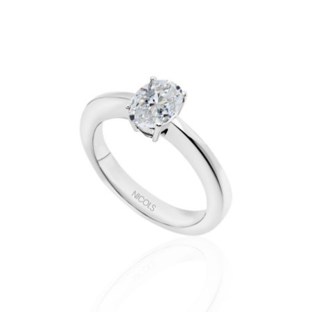 Olivia Engagement Ring White Gold (18kt) with Oval Diamond 0.99ct