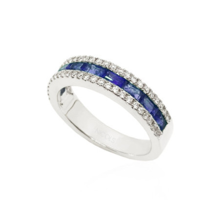 Sapphires Ring Baguette Alliance Amelia