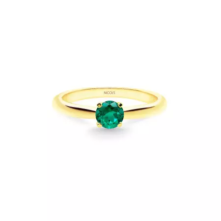Elle Solitaire Emerald Ring