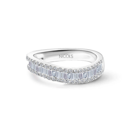 Abelia Diamond Ring 0.60 White Gold Wave