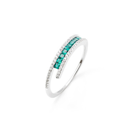 Emerald and Brilliant Ring Amelia 0.33