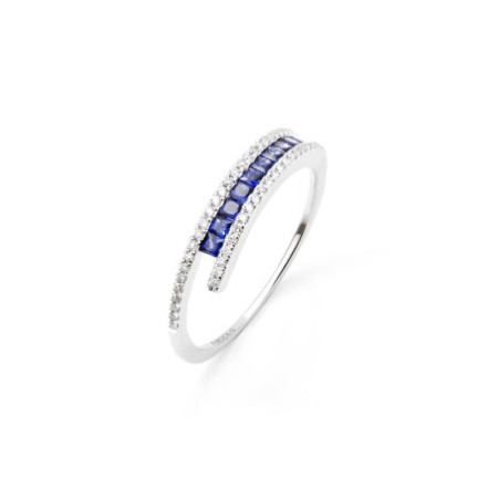 Amelia Sapphires Diamond Ring 0.35