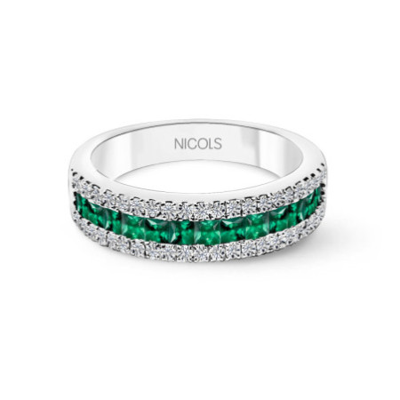 Princess Emerald Ring and Amelia Diamonds 0.30
