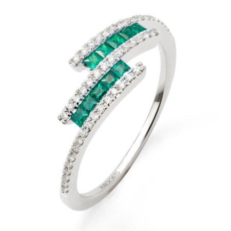 Brilliant and Emerald Ring Amelia 0.33