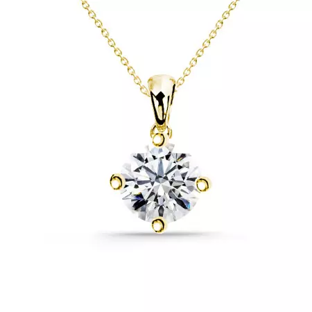 Jackie Twisted 0.10-0.50ct Diamond Solitaire Necklace Yellow Gold