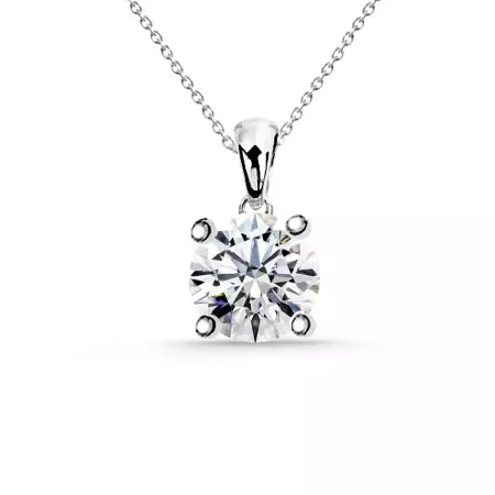 JACKIE 0.10-0.50ct Diamond Solitaire Necklace White Gold