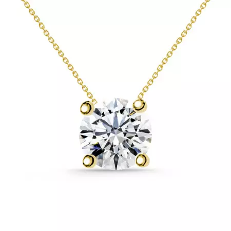 KATHERINE 0.55-1.00ct Diamond Solitaire Necklace Yellow Gold