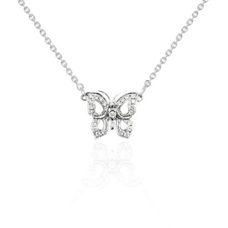 Diamond Butterfly Necklace NICOLS