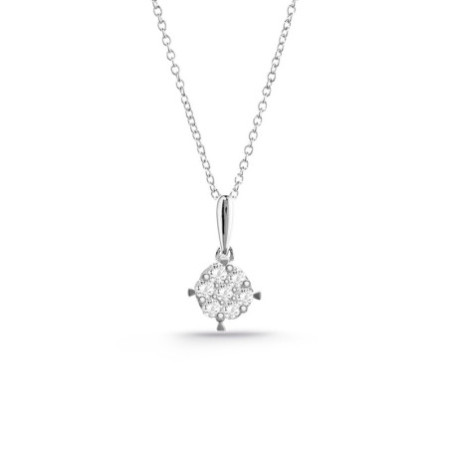 Gardenia Diamonds Necklace 0.10 White Gold