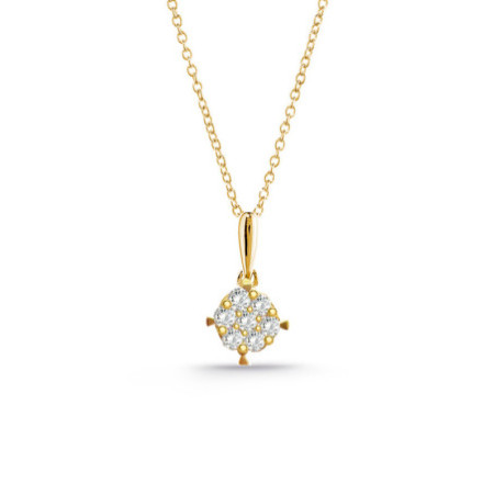 Collar Diamantes Gardenia 0.10 Oro Amarillo