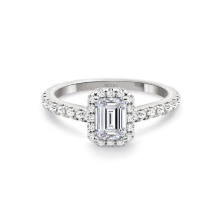 Diamond Engagement Ring 0.50 Emerald Cut Seline