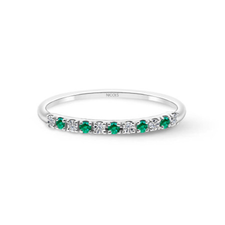 Emerald Azalea Diamond Ring 0.08 White Gold