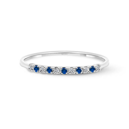 Azalea Sapphire Diamond Ring 0.04 White Gold