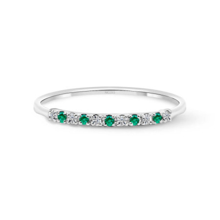 Emerald Azalea Diamond Ring 0.04 White Gold