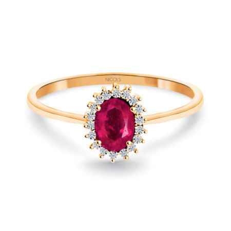Ruby Ring 0.56 Candy Diamonds Rose Gold