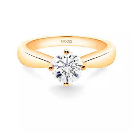 Jackie Twisted Rose Gold (18Kt) Engagement Ring with Diamond 0.10-0.50ct