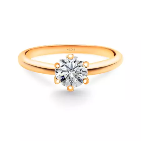 Charlotte Rose Gold (18kt) Engagement Ring with Diamond 0.10-0.50ct