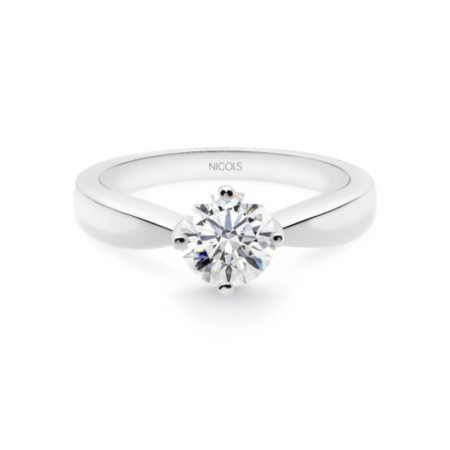 Jackie Twisted White Gold (18kt) Engagement Ring with 0.95ct Diamond