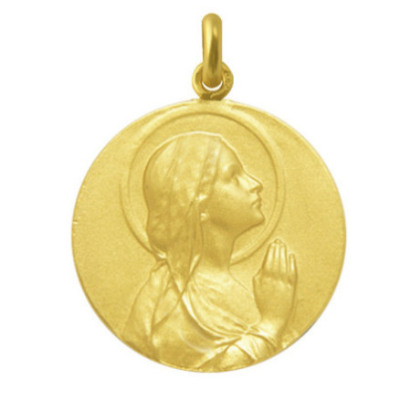 Medalla Virgen María Rezando Oro 18kt