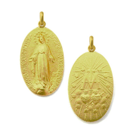 Miraculous Virgin Medal 18kt Gold