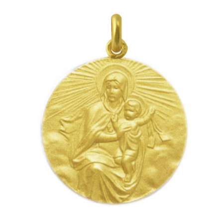 Virgin of Carmen Manto Medal 18kt Gold