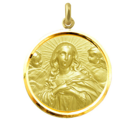 Medalla Inmaculada Concepción 18kt Bisel