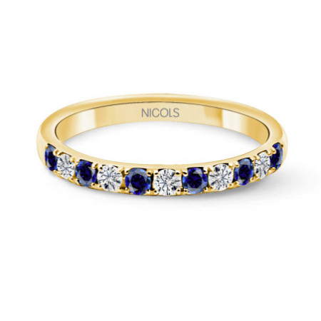 Azalea Sapphires Diamond Ring Yellow Gold