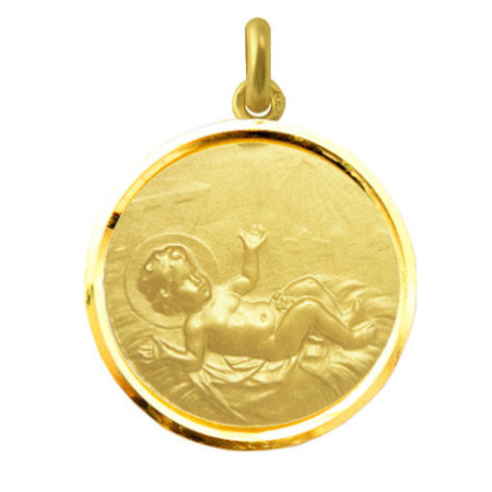 Baby Jesus Medal 18kt Gold Bezel