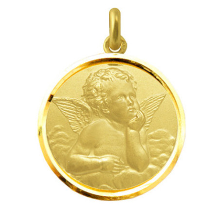 Seraphim Angel Medal 18kt Gold Bezel